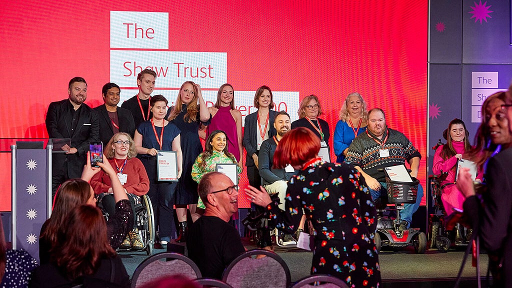Selection Of Shaw Trust Power 100 Winners On Stage